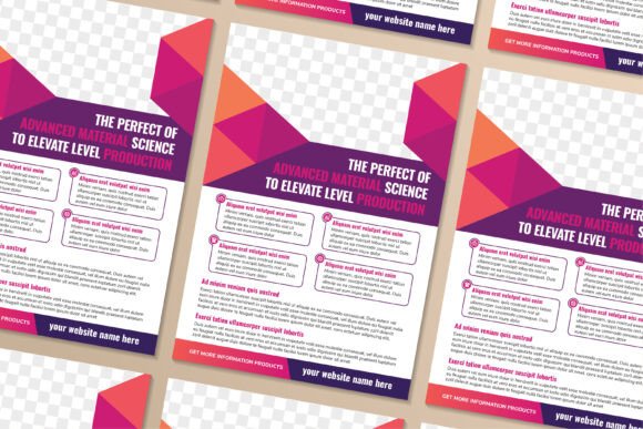 Advanced Material Vertical Flyer – Polygonal Template for Modern Brands
