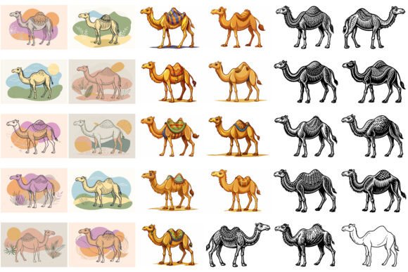 Camel Clipart Vector Illustration Bundle